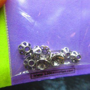 Silver Plated 4mm Scallop Bead Caps Spacer Beads 10Pcs Each Package Lot Of 5